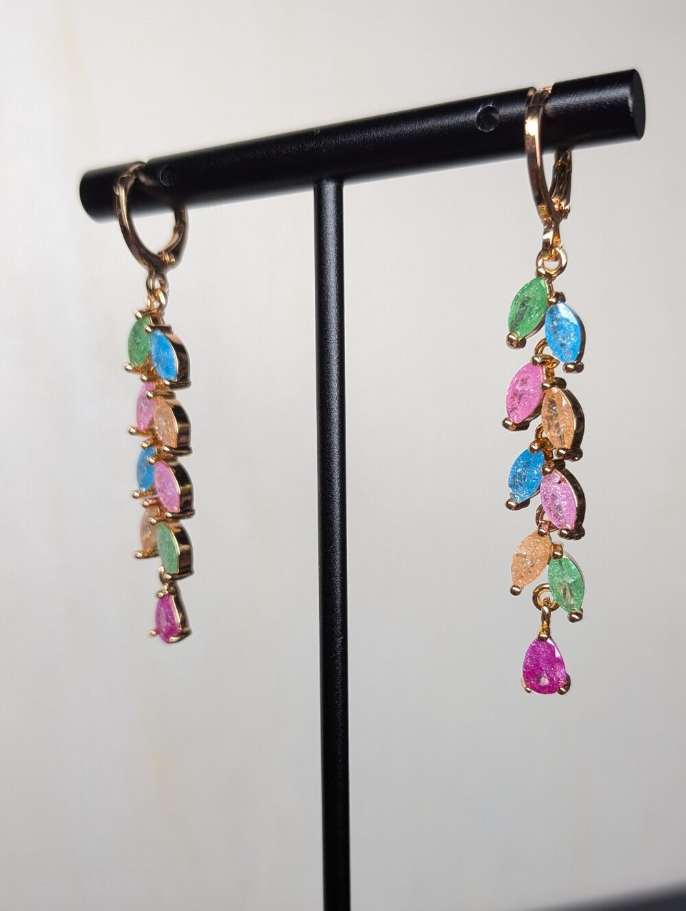 Candy Stone Marquise Drop Earrings - 18k GP